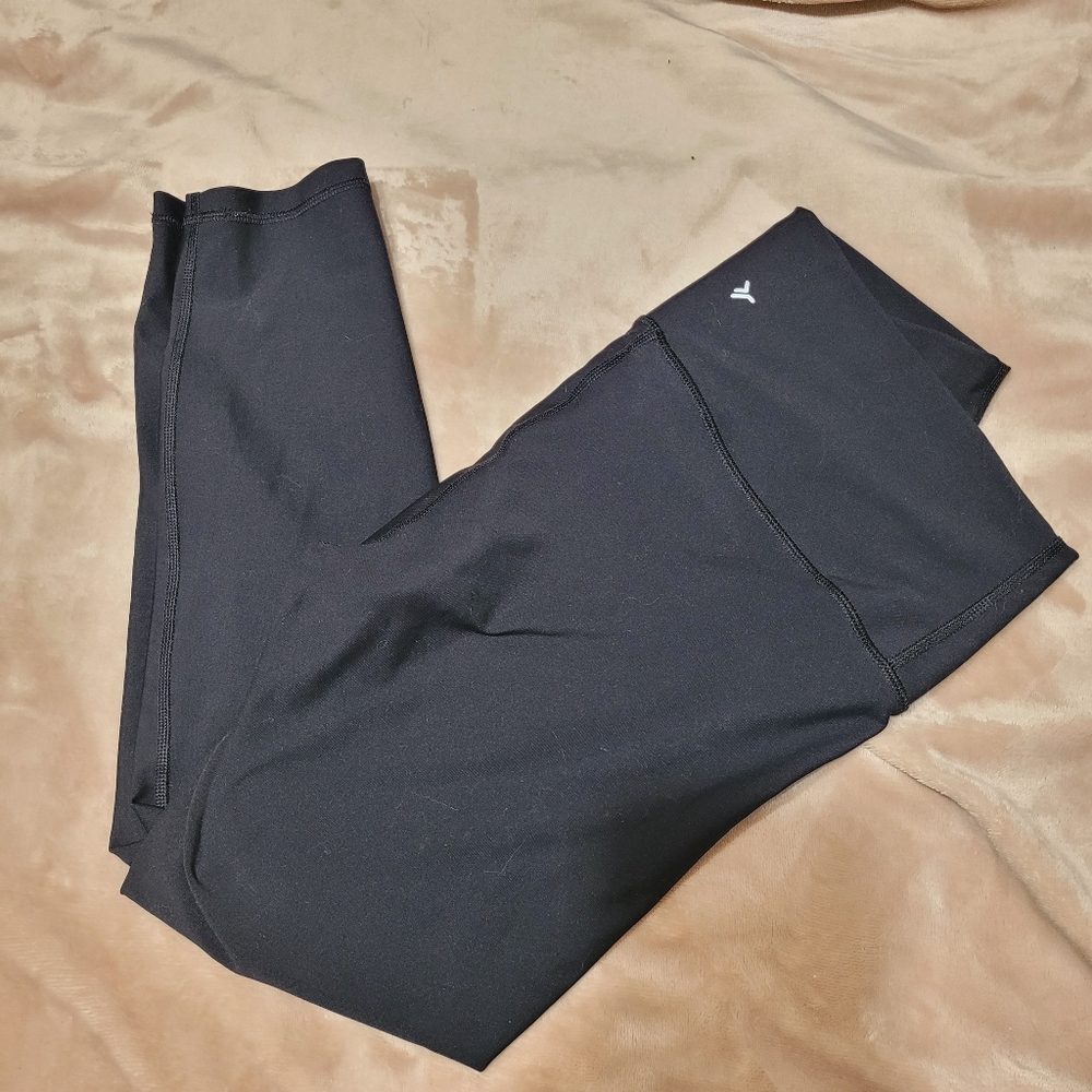 OLD NAVY powersoft high rise go dry leggings black size Large *Petite